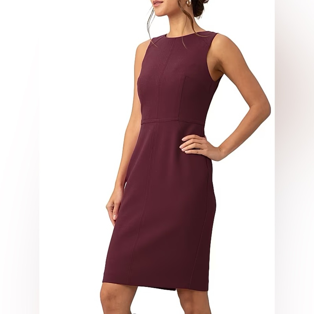 Trina Turk Rouge Sheath Dress Burgundy Size 10 Sleeveless
